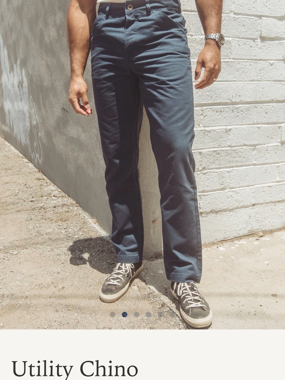 Utility Chino Pants in Slate Blue